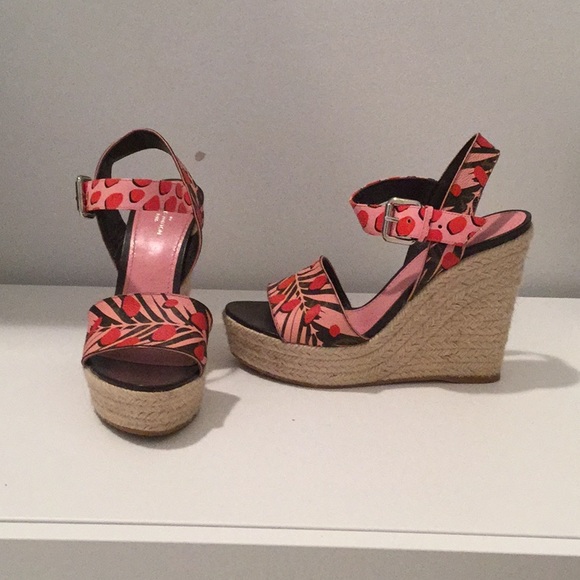 Louis Vuitton pink printed monogram canvas wedges - Picture 3 of 8
